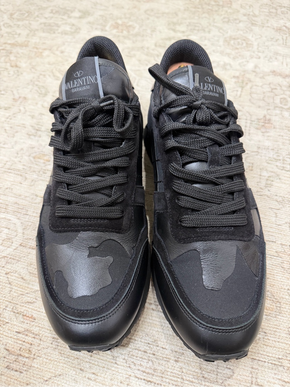 Valentino Garavani Black Men's Leather & Suede Sneaker